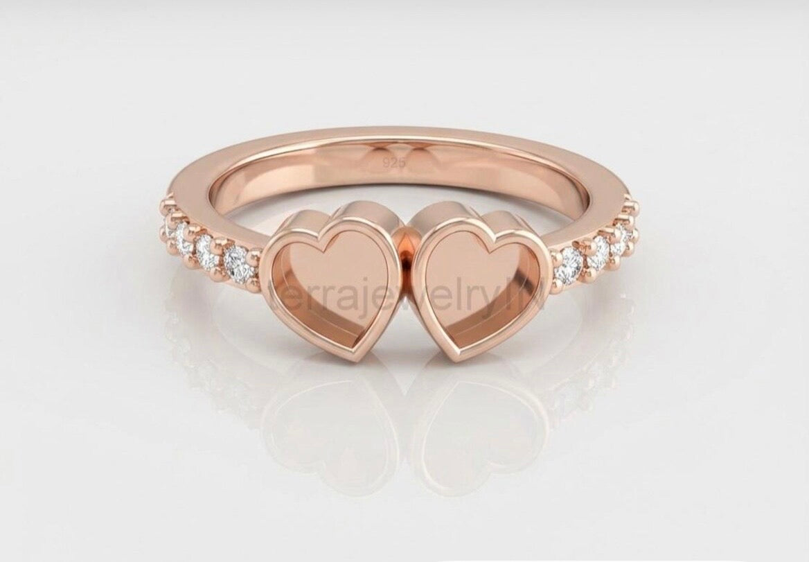 Double heart ring